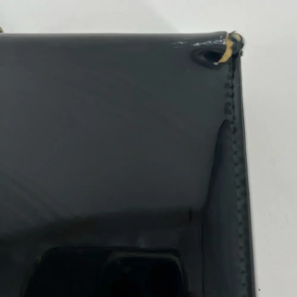 80s shiny black clutch bag 1980s vintage